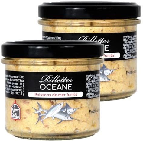 Lot 2x Rillettes océane (saumon, thon, espadon, marlin fumés) - Pot 90g