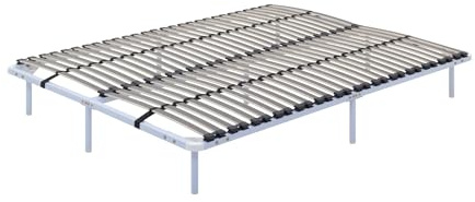 i-flair Lattenrost Metallbett Ortho 160x200 cm Weiß – Gästebett/Futonbett mit Füßen & Stauraum, Stabiler Lattenrahmen für alle Betten & Matratzen geeignet, 28 cm hoch