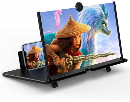 AiMeiteng Bildschirmlupe für Handy 16 Zoll, HD Handy bildschirmlupe, Anti-blaulicht 3D Handy vergrößerungs Bildschirm für das Ansehen von Filmvideos(Schwarz)