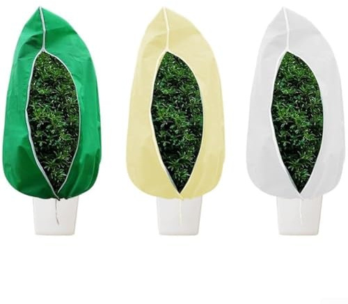 Housses de protection contre le gel pour l'hiver, vestes d'arbustes en tissu non tissé avec caractéristiques antiparasitaires, couvertures de gel réutilisables avec fermeture éclair et corde de