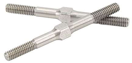 Drfeify RC Steel Turnbuckle, 2Pcs Wear Resistant RC Pull Rod Link with M4 Screw for 1 10 Big Rock Typhoon Senton 3S Cars 48mm