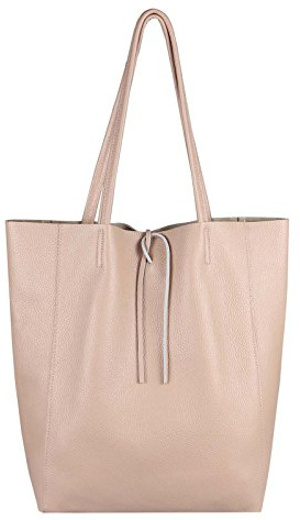 OBC Made in Italy Damen Leder Tasche XXL DIN-A4 Shopper Tote Hobo Bag Henkeltasche Handtasche Umhängetasche Ledertasche Schultertasche