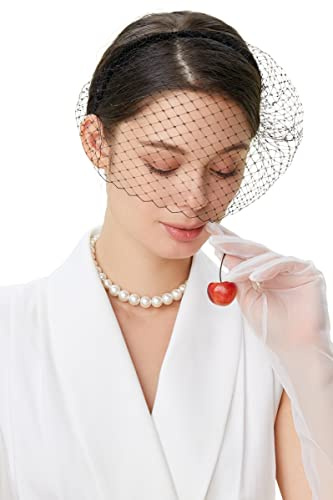 BABEYOND Damen Elegant Fascinator Schleier Haarreif 1920s Stirnband Hochzeit Cocktail Party Mystische Maske Haarreif Damen Halloween Fasching Kostüm Accessoires