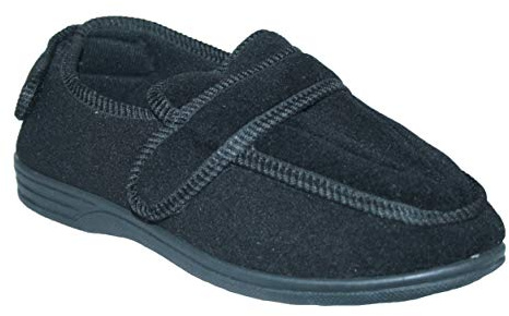 footloose.shoes Mens Diabetic Orthopaedic Comfort Luxury Slippers Wide Fit Adjustable Strap Size UK 7-16
