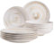 MÄSER 931605 - Servizio da tavola Derby Premium per 6 persone in qualità gastronomica, set da 12 piatti moderni con effetto penna, colore: Bianco