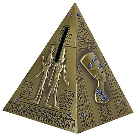 Leylor Modelo de pirámide egipcia-Modelo de pirámide egipcia Galvanoplastia Delicada Hucha de Recuerdo para turistas (Bronce Mediano)