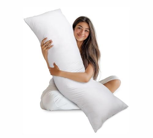 Textile Wise Long Premium Bolster Body Pillow Hollowfibre Filled – Orthopaedic Pregnancy & Maternity Support, Non-Allergenic Long Cushion 4ft 6inch(Double)