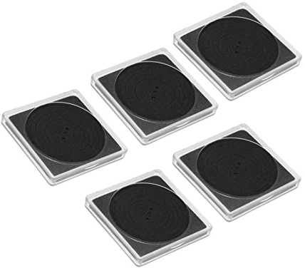 PATIKIL Coin Snap Holder, 5 Pack Coin Collection Case Square with Foam Gasket Coins Display Box Fit 20/25/30/35/40mm Coins for Collector Collection Supplies, Clear Black