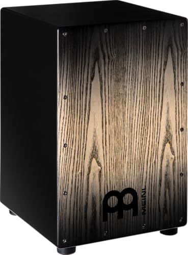 Meinl Percussion Headliner Snare Cajon, Schwarz (MCAJ100BK-CBF) | mit 2 Snare-Teppichen, Faserplatte und Weißesche