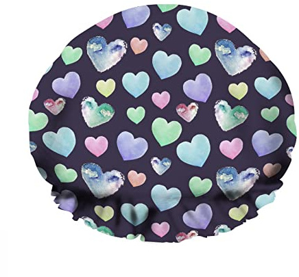 Doppio impermeabileCuffia da a da bagno Cristallo colorato Cuore d'amore Arcobaleno Caldo e luminoso Cartone animato Riutilizzabile Moda Cappello da a per donna Bellezza, BathHair Spa, Hom