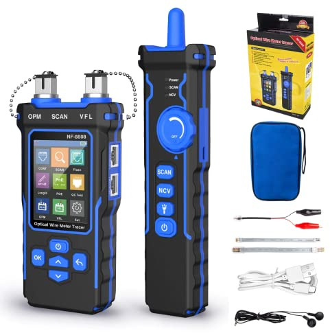 NOYAFA Network Cable Tester NF-8508 Optical Wire Meter Tracer LCD Digital Rechargeable Network Line Finder Wire PoE Checker