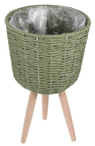 Yardwe 1 Pc Soporte De Suelo Macetero De Ratán Florero De Ratán Jardineras para Plantas De Interior Cesta De Almacenamiento De Mimbre Maceteros Florero Rústico Tejido Maceta Madera