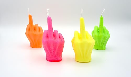 Kar.lys Kerzen SET Stinkefinger Adventskranz Finger neon Raumdekoration Middle Finger Design Interieur