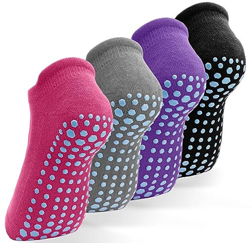 HYCLES Anti Rutsch Yoga Socken für Frauen, Socken für Krankenhaus, Pilates, Barre Barfuß, Starke rutschfeste Hausschuhe Elastische Yoga Socke für Frauen Männer