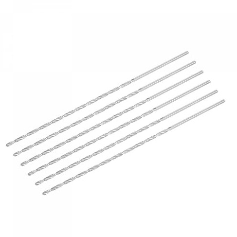 TA-VIGOR 6Pcs 3mm Extra Long Twist Drill Bits 200mm HSS Straight Shank | High Speed Steel Spiral Drill Bits for Wood, Metal, Aluminium and Plastic