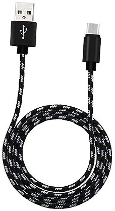 Homoyoyo Micro Usb Cable Nylon Braided 1m Fast Charging Cord Data Cable for Smartphones Black