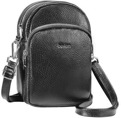 befen Echtleder Handytasche zum Unhängen Damen, Handytasche Damen mit RFID-Blockierung Kartenfächern Handytaschen