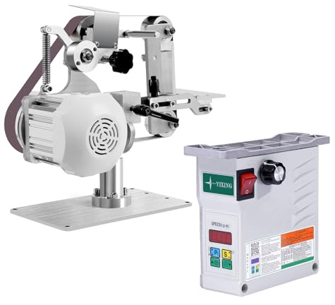 Bandschleifmaschine Schleifmaschine Einstellbare Geschwindigkeit Bandschleifer Bausatz mit Bürstenloser Gleichstrommotor für Holz Metall 220V 0.55KW