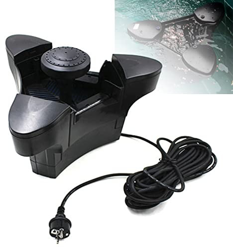 Limpiador automático de Superficies de Piscinas, Skimmer de Estanque Flotante, triturador de desechos de Estanque con 3 Modos de Fuente, Captura continuamente los desechos flotantes