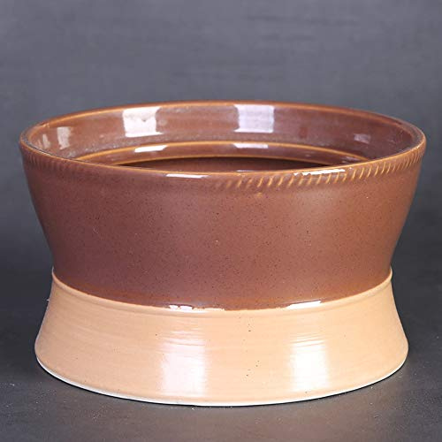 OLSKFUH Macetero De Plantas Verdes con Flores para Interiores Y Exteriores Maceta De Cerámica De Cactus Verde Simple Suculentas Grandes Contenedor Decorativo Flor En Maceta,Latón-17.9cm*9.8cm