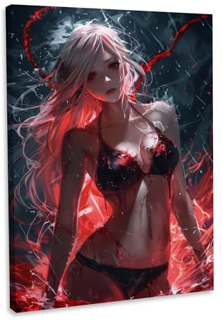 Hustling Sharks® Animebilder auf Leinwand als XXL Wandbild - Anime Girls 2 - Anime-Frauen im Hochformat, verschiedene Frauenbilder als Anime-Bild, Anime (Anime Girl#1, 60x90)