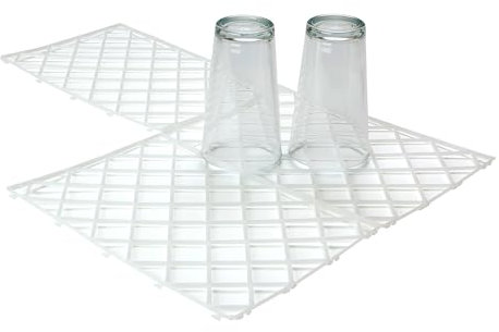 We Can Source It Ltd – White Plastic Interlocking Glass Mats 8 x 12 Inch - Non-Slip Bar Shelf Liner for Pubs, Bars, Restaurants, Cafes – Protects Surfaces, Easy to Clean and Durable - Set of 10