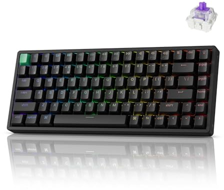 Keychron K2 HE Rapid Trigger Wireless Custom Mechanische Tastatur mit Hall-Effekt Gateron Doppelschienen-Magnetschalter, QMK 2,4 GHz Bluetooth 5.2 RGB Kompatibel mit Mac Windows Linux - Aluminium