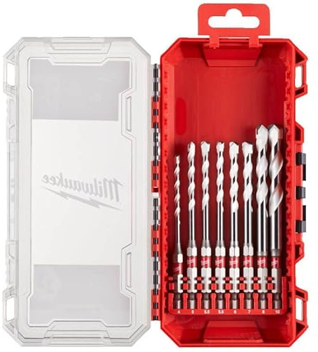 Milwaukee Multi-Material Universal Shockwave Drill Bit Set, 4-10 mm, 8 Pieces