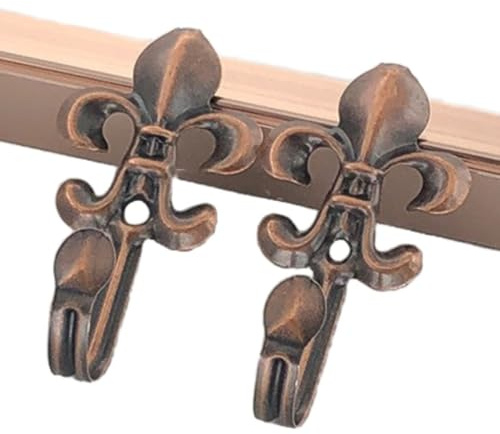 4 Stück Metall Raffhalter für Vorhänge,Vintage Vorhang-Halterungen Wandmontierte,Gardinenhalter Raffhaken Dekorativer Wandbefestigung Vorhang Holdbacks für Wohnzimmer Esszimmer Cafés Büros,Rotbronze
