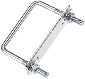 MACHSWON Perno cuadrado en U, juego de 4 pernos en U M6 de acero de 60 mm, ancho interior de 65 mm de longitud con tuercas y placa de marco para automóviles, barcos, remolques