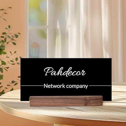 Pahdecor Plaque nominative personnalisée en acrylique noir éclairée pour bureau et porte, décoration de bureau, cadeau pour nouvel emploi, enseignant (noir)