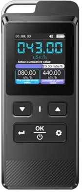 Geiger Counter Nuclear Radiation Detector, Ionizing Radiation Gamma/X-Rays, Handheld Dosimeter for Nuclear Effluent Detection, Medical Radiation Monitoring, Food Safety, Built-In Rechargeable Battery