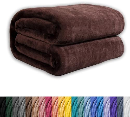 GAIFNAG Kuscheldecke Decke Sofa Strickdecke 150 x 280 cm 230 G/M² Flanell Extra Weich, Waschbar Weiche Wohndecke, Decke Couch für Tiefen Schlaf Und Bessere Erholung, Braun