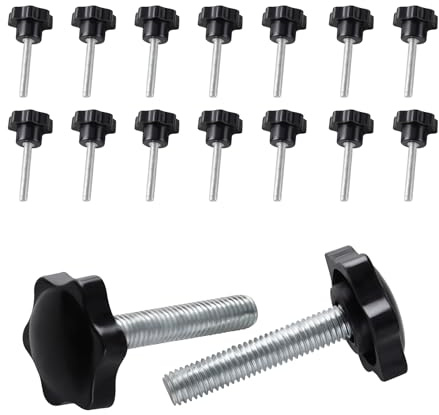 SUKITMISO 15 Stück M8x40mm Schrauben mit Griff M8x40 Rändelschraube Sternschraube und Sternmutter M8 Sterngriff Schrauben M8 x 40mm Rändelschraube mit Griff, für Werkzeugmaschinen, Mechanische Geräte