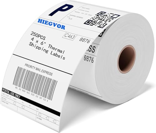 Lot de 250 Étiquettes d'expédition Thermiques,Etiquettes Autocollante Multifonction pour étiquettes thermiques - Pour imprimante d'étiquettes - Blanc(1 Rouleau,4 x 6,10 x 15 cm)