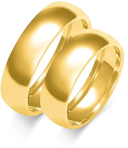 mosa & co. - Trauringe Gold 585 Gelbgold 6mm massiv - Modell: Dionea - mit Echtheitszertifikat, Schmuckbox und kostenloser Gravur