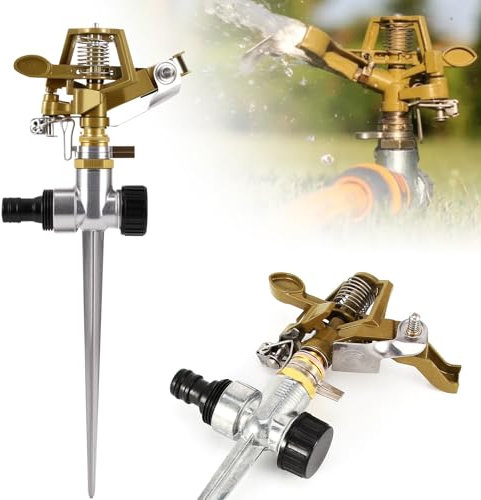 Viitech Irrigatore a impulso, portata 18 m, 450 l/h, con spina di terra, irrigatore a 360 gradi, irrigatore per giardino, sistema di irrigazione