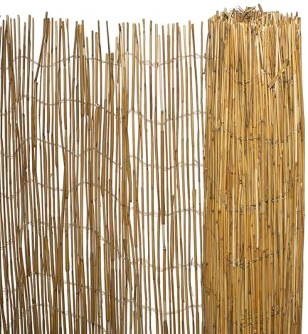 Sichtschutz Matte aus Schilf blickdicht - 500 x 150 cm - Schilfrohr Windschutz Zaun natur wetterfest - Balkon Gartenzaun Verkleidung Schilfmatte Strohmatte Sichtschutzzaun