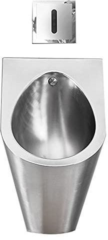 LJTHUU Urinario de Acero Inoxidable para Hombre montado en la Pared. Urinario de Descarga sin Contacto. Resistente y antiobstrucción. Detección de Agua. Fácil de Limpiar.
