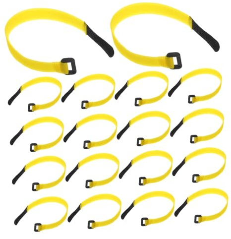HOMSFOU 24pcs Hook and Loop Cable Ties Reusable Utility Straps Adjustable Nylon Cord Ties for Electronics Fastening Down Straps Hook Loop Fasteners for Bike Rack and Wheel Organization