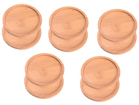 EPIGEIST 10 Pezzi Sottovasi Rotondi in Bamboo per Piante Sottopiantina Antigoccia e Base per Vasi Piccoli Vassoi Leggeri e Portatili per Protezione Superfici e Decorazione Interni