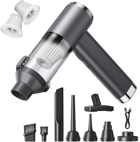 GARAID 4in1 Handstaubsauger Akku, 25000Pa Handstaubsauger Akku, 2 Gang Mini Staubsauger, 150000 U/min Elektrische Staubgebläse, Auto Staubsauger Stark Bürstenloser Motor für Büro Genutzt, Haus, Küche