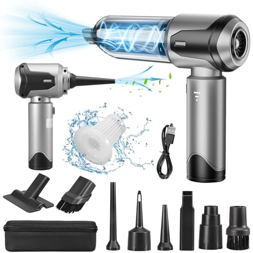 Grixz Aspirapolvere a mano, 22000Pa, aspirapolvere a mano, con motore senza spazzole, aspirapolvere per auto, senza fili, per ufficio, casa, cucina, peli di animali domestici
