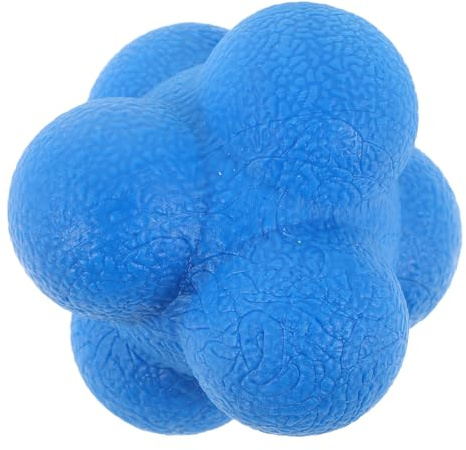 POPETPOP Pelota de Entrenamiento de Agilidad Hexagonal 7,6 Cm Azul para Coordinación Mano-Ojo, Balón de Reacción Deportiva para Entrenamiento de Velocidad y Práctica de Béisbol y Tenis
