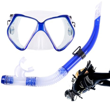 Máscara Y Snorkel, juego de esnórquel para adultos | Gafas de gafas para adultos Set de Snorkell De Buceo -3.54 Pulgadastemplado, antivaho Y ón Panorámica De Snorke De Vista Paraa