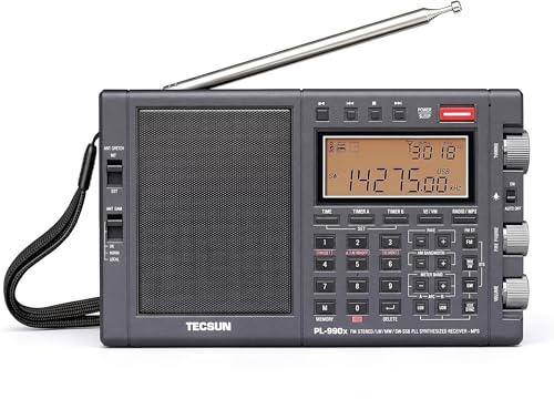 Tecsun PL-990X Weltempfänger Digitaler Multiband-Radio mit Bluetooth, Hi-Fi Lautsprecher, SSB, MicroSD-Player (FLAC/WAV), 3150 Speicherplätze & Triple-Antennengewinn
