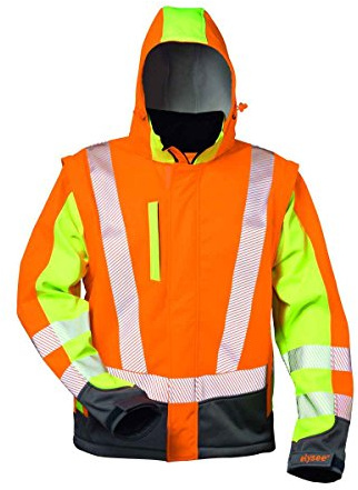 Warnschutz Softshelljacke Elysee *ATANAS* orange/gelb-grau Gr. XXXL