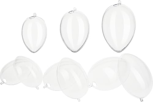 VBS Acryl-Eier transparent mit Bohrung 6er-Set je 2x12cm, 14cm und 16cm