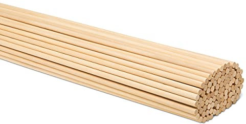 Tasselli in legno 24 pollici lunghezze 1/8-3/8 Dowels 3/8 x 24 in Confezione da 100 pezzi.