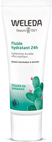 WELEDA - Fluide hydratant 24h Figuier de Barbarie - Hydratation instantanée et jusqu’à 24H, effet matifiant - Pour les peaux normales à mixtes - NATRUE* - Vegan*** - 30 ml